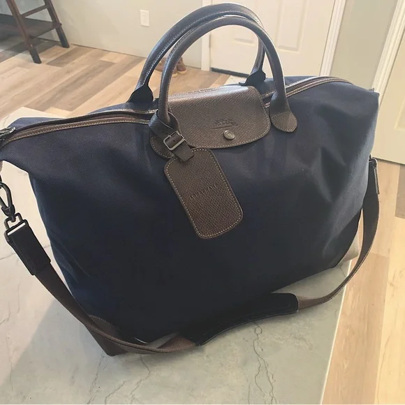 Mint Condition Longchamp Duffel Bag (Large, Blue) - Picture 1 of 4